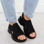 Womens closed-toe black sandals Potocki TO90302 - Image 7