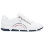 Womens leather ankle boots with zipper, white, Rieker 42424-80 - Image 2