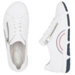 Womens leather ankle boots with zipper, white, Rieker 42424-80 - Image 4