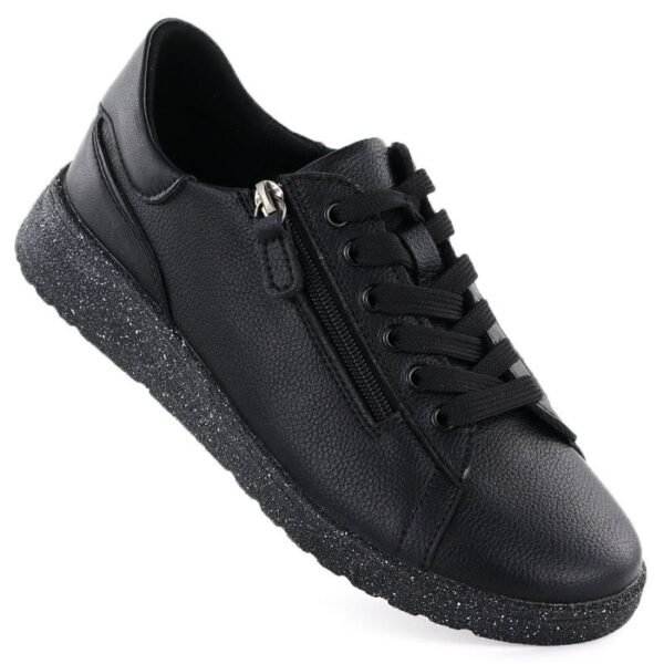 Womens leather high-heeled shoes, black, Jezzi 138