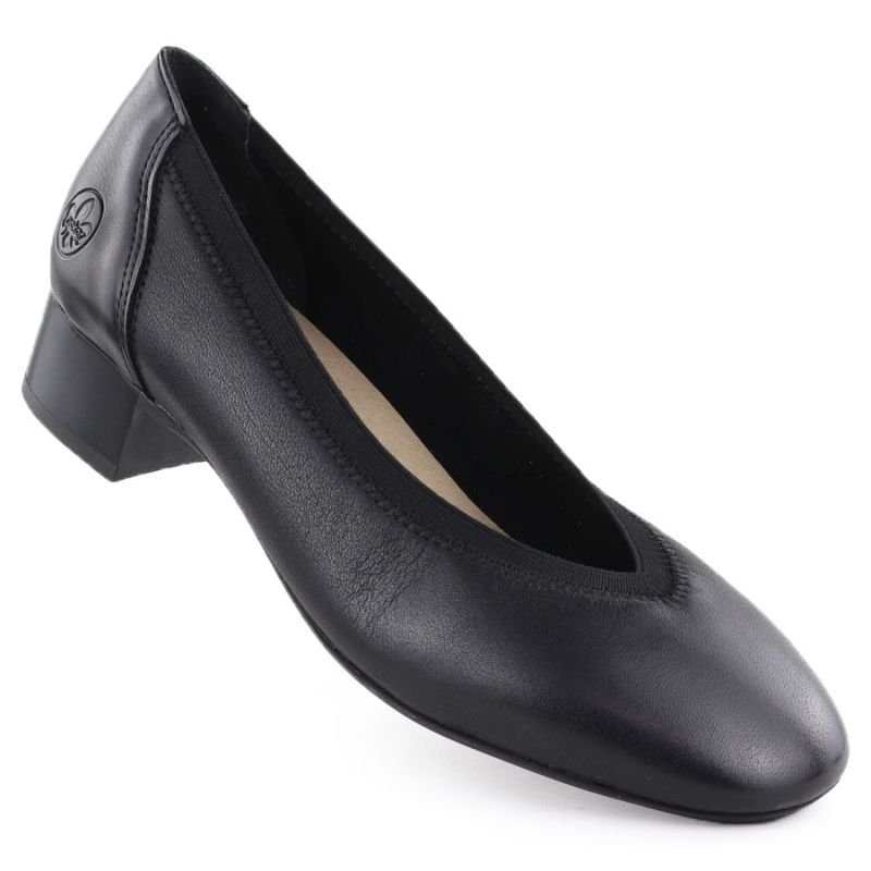 lupin-wear-ca-women-s-leather-pumps-with-low-heels-black-rieker-43452-00-1947946 Womens leather pumps with low heels, black, Rieker 43452-00 - Image 1