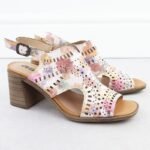 Womens openwork floral high-heeled sandals Jezzi 24125 - Image 2