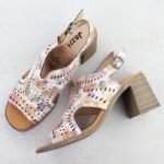 Womens openwork floral high-heeled sandals Jezzi 24125 - Image 3