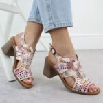 Womens openwork floral high-heeled sandals Jezzi 24125 - Image 6