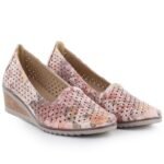 Womens openwork wedge shoes, multicolored, Potocki SZ12306 - Image 4