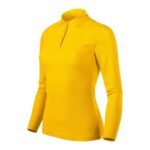 Womens Pique Polo LS Polo Shirt (Yellow)