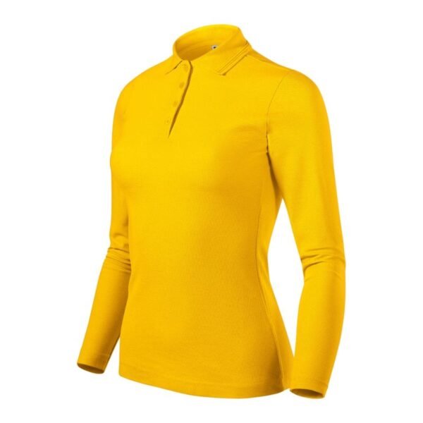 Womens Pique Polo LS Polo Shirt (Yellow)
