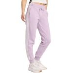 adidas Essentials 3-Stripes Fleece Slim Womens Pants Pink JY3097 - Image 4