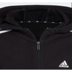 adidas Essentials 3 Stripes Full-Zip Hoodie Jr IC3634 - Image 3
