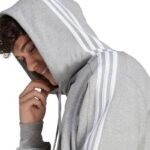 Adidas Essentials French Terry 3-Stripes Hoodie M IC0437 - Image 6
