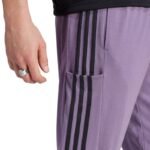 adidas Essentials Single Jersey Tapered Open Hem 3-Stripes M Pants IJ8699 - Image 5
