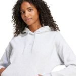 adidas Essentials Small Logo Feel Cozy Womens Sweatshirt Light Gray JN1853 - Image 5