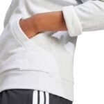 adidas Essentials Small Logo Feel Cozy Womens Sweatshirt Light Gray JN1853 - Image 6