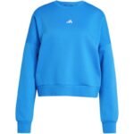 adidas Essentials Small Logo Feelcozy Womens Sweatshirt Blue KC5280 - Image 2