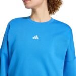 adidas Essentials Small Logo Feelcozy Womens Sweatshirt Blue KC5280 - Image 4