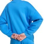 adidas Essentials Small Logo Feelcozy Womens Sweatshirt Blue KC5280 - Image 5