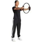 adidas Train Essentials 3-Stripes Woven Womens Pants Black JI8313 - Image 6