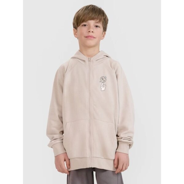 Boys zip-up sweatshirt with hood 4F 4FJRSS25TSWSM2103-83S