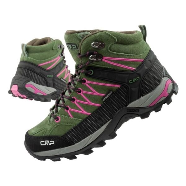 CMP Rigel womens trekking shoes leather durable waterproof ankle boots green