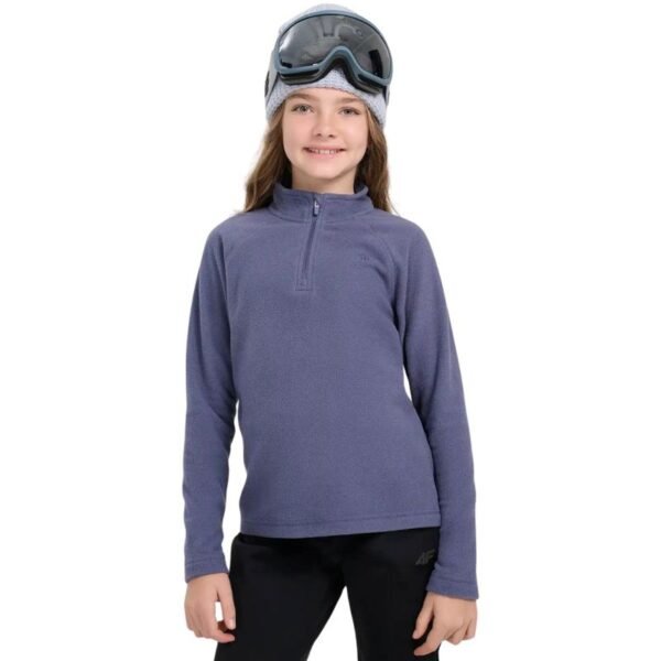 Fleece sweatshirt for girls 4F F060 navy blue 4FJWAW25UFLEF060 31S