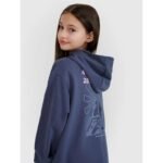 Girls sweatshirt with a hood, 4F 4FJWSS25TSWSF1482-22S - Image 2
