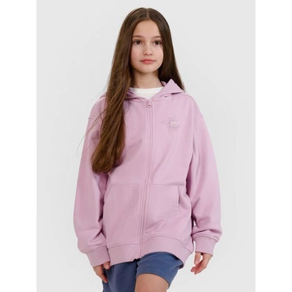 Girls sweatshirt with a hood, 4F 4FJWSS25TSWSF1482-52S