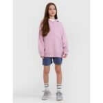 Girls sweatshirt with a hood, 4F 4FJWSS25TSWSF1482-52S - Image 4