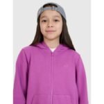 Girls sweatshirt with a zipper and hood 4F 4FJWSS25TSWSF1706-50S - Image 2