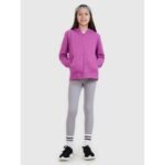 Girls sweatshirt with a zipper and hood 4F 4FJWSS25TSWSF1706-50S - Image 3