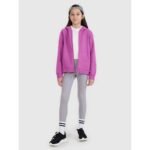 Girls sweatshirt with a zipper and hood 4F 4FJWSS25TSWSF1706-50S - Image 4