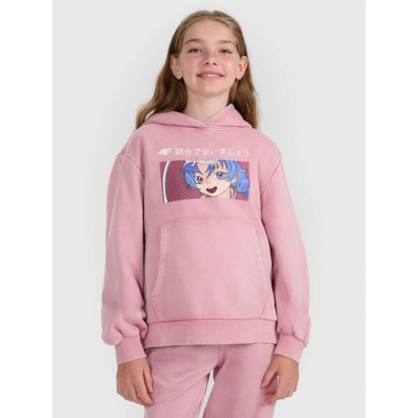 Girls sweatshirt with hood, open, 4F 4FJRAW25TSWSF2294-54S
