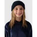 Girls velour sweatshirt with hood, unzipped, 4F 4FJWAW24TSWSF1216-31S - Image 3