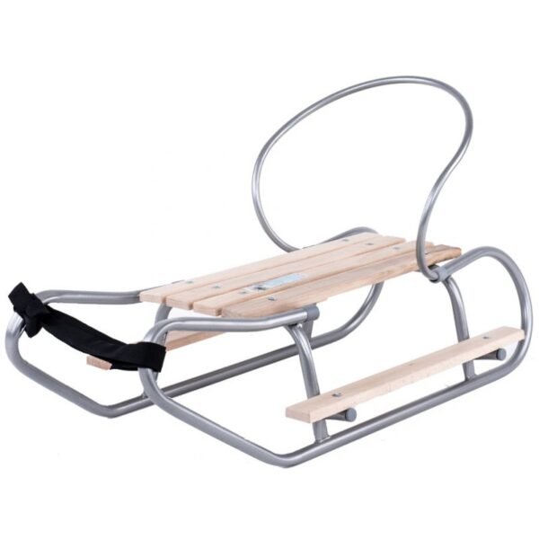 Kimet sled with backrest and footrests