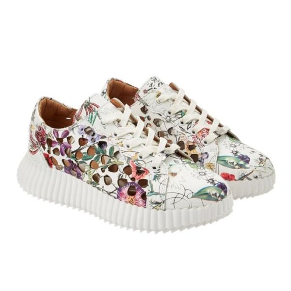 Lee Cooper womens lace sneakers beige platform