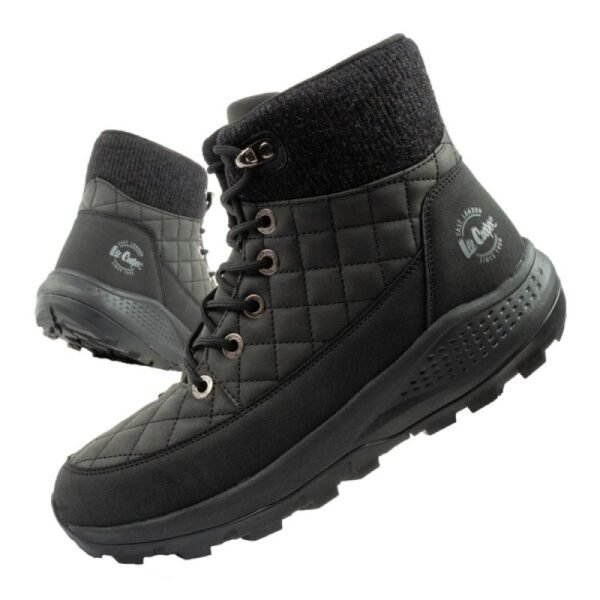Lee Cooper womens winter hiking sports shoes, insulated, black, eco-leather