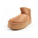 Lee Cooper womens winter snow boots, fashionable fur lined ankle boots, brown - Image 3