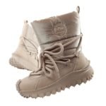 Lee Cooper womens winter trekking sports shoes, insulated, beige, natural leather