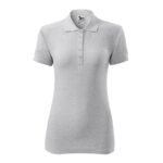 Malfini Cotton W MLI-21303 light gray melange polo shirt - Image 3
