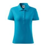 Malfini Cotton W MLI-21344 Turquoise Polo Shirt - Image 2