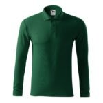 Malfini Pique Polo LS M MLI-221D3 dark green polo shirt - Image 2