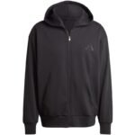 Mens adidas All Szn Fleece Full-Zip Hoodie Black IX1249 - Image 2