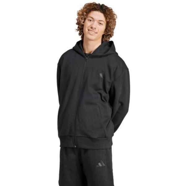 Mens adidas All Szn Fleece Full-Zip Hoodie Black IX1249