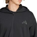Mens adidas All Szn Fleece Full-Zip Hoodie Black IX1249 - Image 5