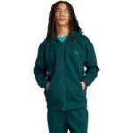 Mens adidas ALL SZN Fleece Full-Zip Sweatshirt Green JX5101