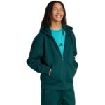 Mens adidas ALL SZN Fleece Full-Zip Sweatshirt Green JX5101 - Image 4