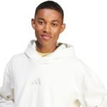 Mens adidas All Szn Fleece Hoodie White IY4121 - Image 5
