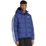 Mens adidas Ess 3S PD HD J jacket navy blue JX7799