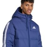 Mens adidas Ess 3S PD HD J jacket navy blue JX7799 - Image 5
