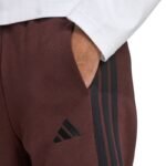 Mens adidas Essentials 3-Stripes Fleece Pants Brown JX0713 - Image 5