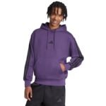 Mens adidas Essentials 3-Stripes Fleece Sweatshirt Purple JX0740